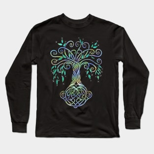 Celtic Tree of Life Multi Colored Long Sleeve T-Shirt